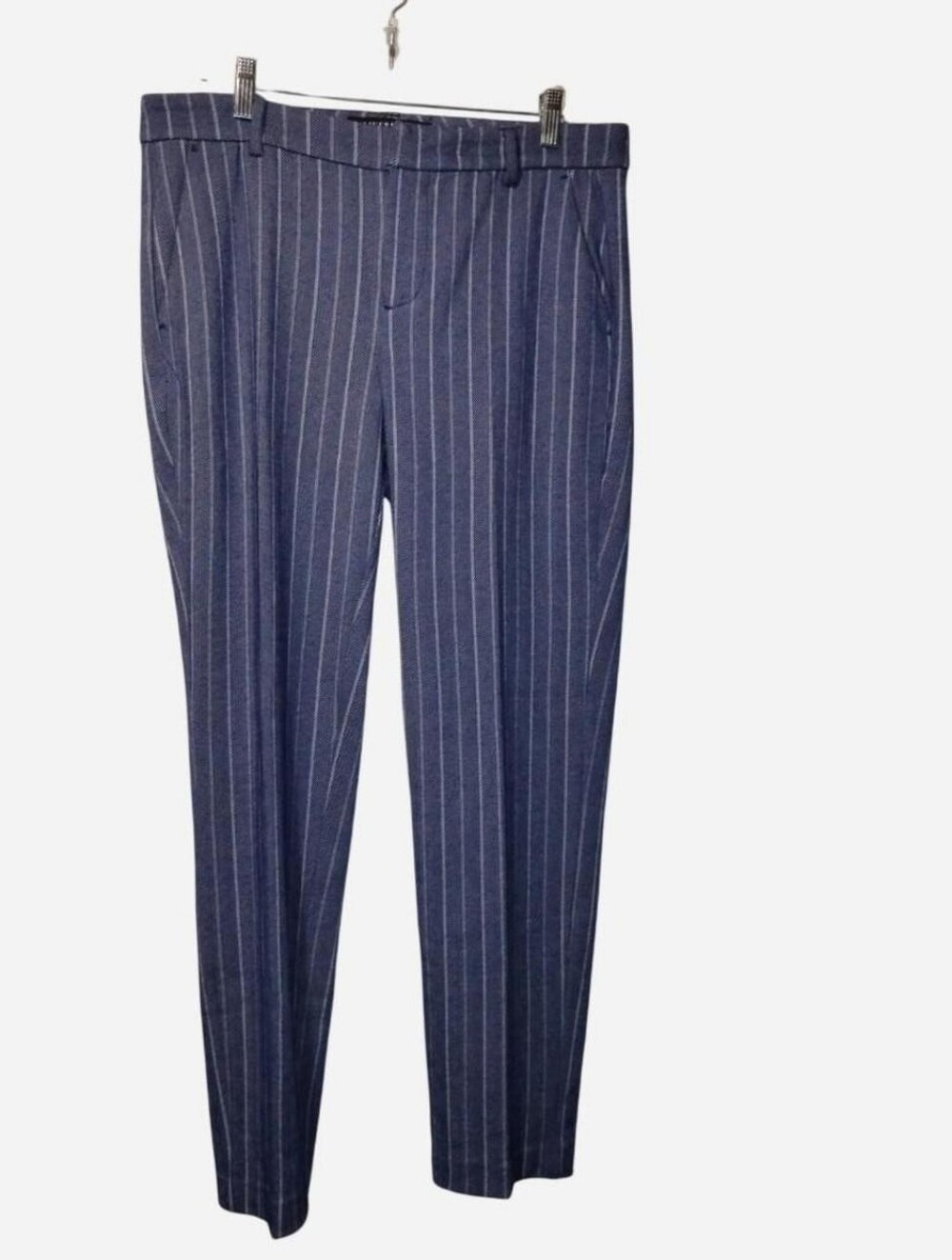 Liverpool Los Angeles Blue Pinstripe Herringbone Ankle Trousers Size 8/29